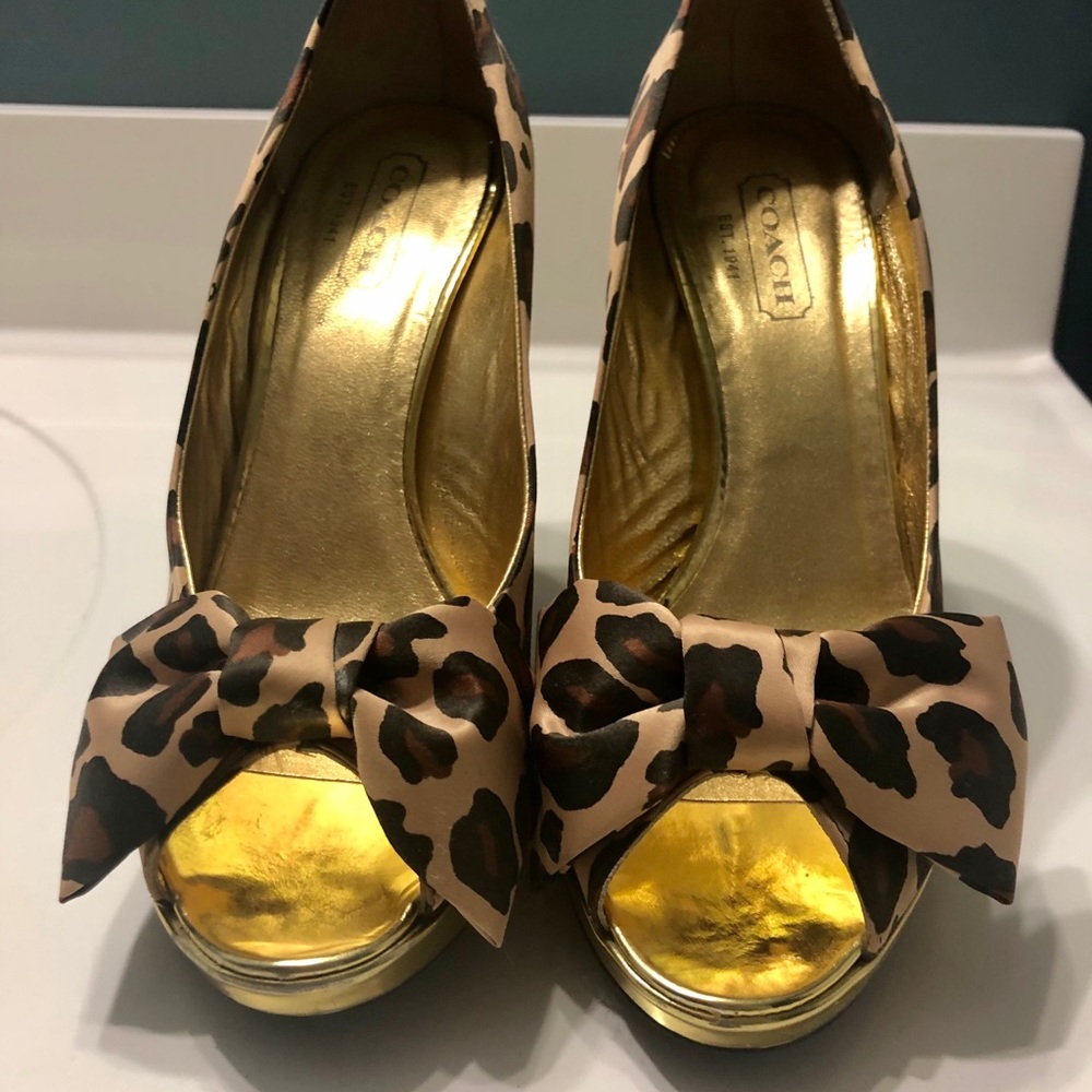 Coach Leopard Print Heels - Picture 3 of 7